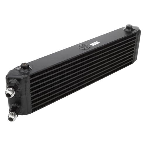 Universal Dual-Pass internal/external oil cooler w/ -10 male fittings - 22.0L' x 5.0H' x 2.25W'
