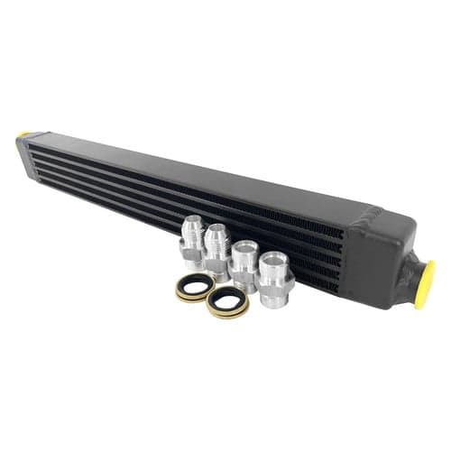 BMW E30 high performance Oil Cooler w/ adjustable fittings for OEM style and AN-10 male connections