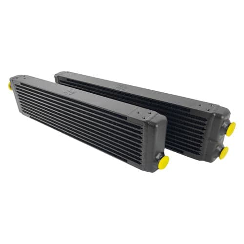 Universal Single-Pass Oil Cooler w/ Direct Fitment for Porsche 911 center front oil cooler (RSR Style) - M22 x 1.5 connections - 24'L x 5.75'H x 2.16'W