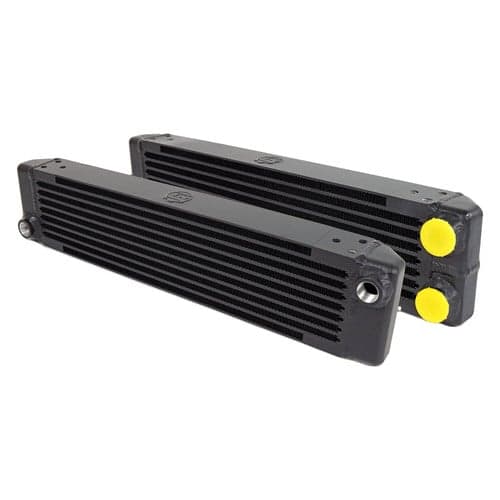 Universal Single-Pass Oil Cooler w/ Direct Fitment for Porsche 911 Center Front Oil Cooler (’73 RSR Style) – M22 x 1.5 Connections – 22”L x 4.75”H x 2.16”W