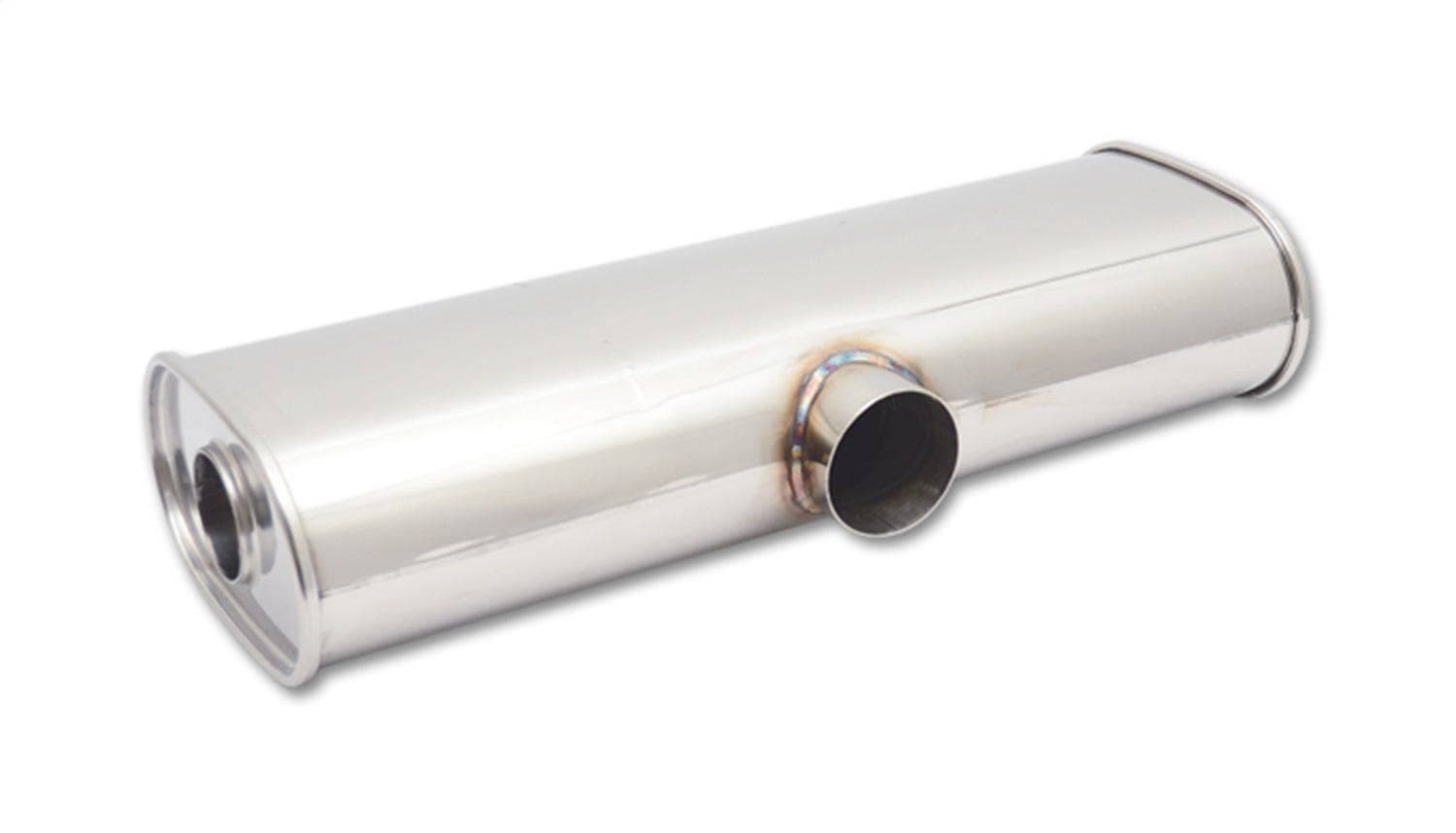 Transverse Oval Universal Muffler, 2.50" Single I.D. x 2.25" Dual I.D.