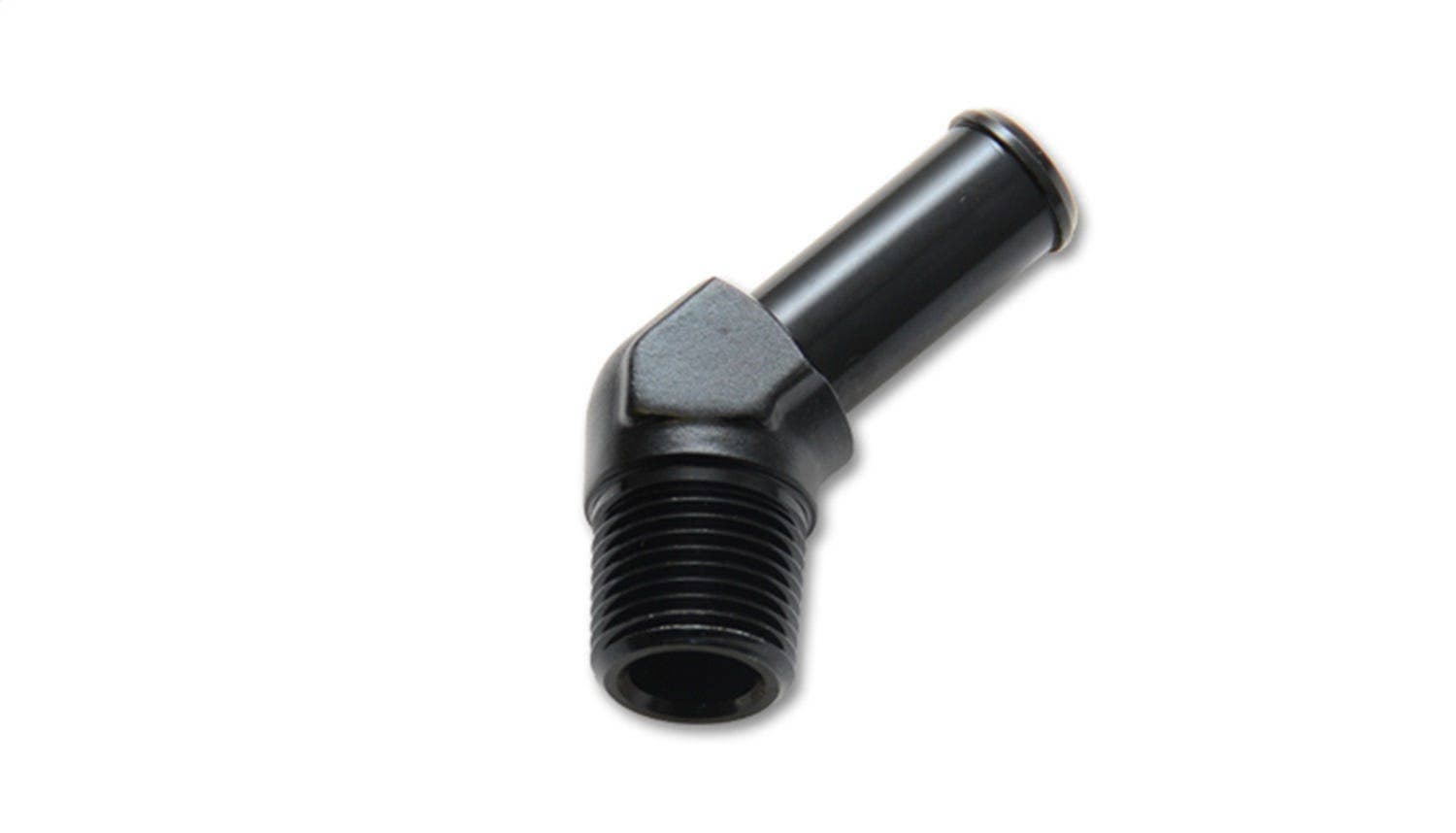 Male NPT to Hose Barb Adapter, 45 Degree; NPT Size:  1/2"  Hose Size: 5/8"