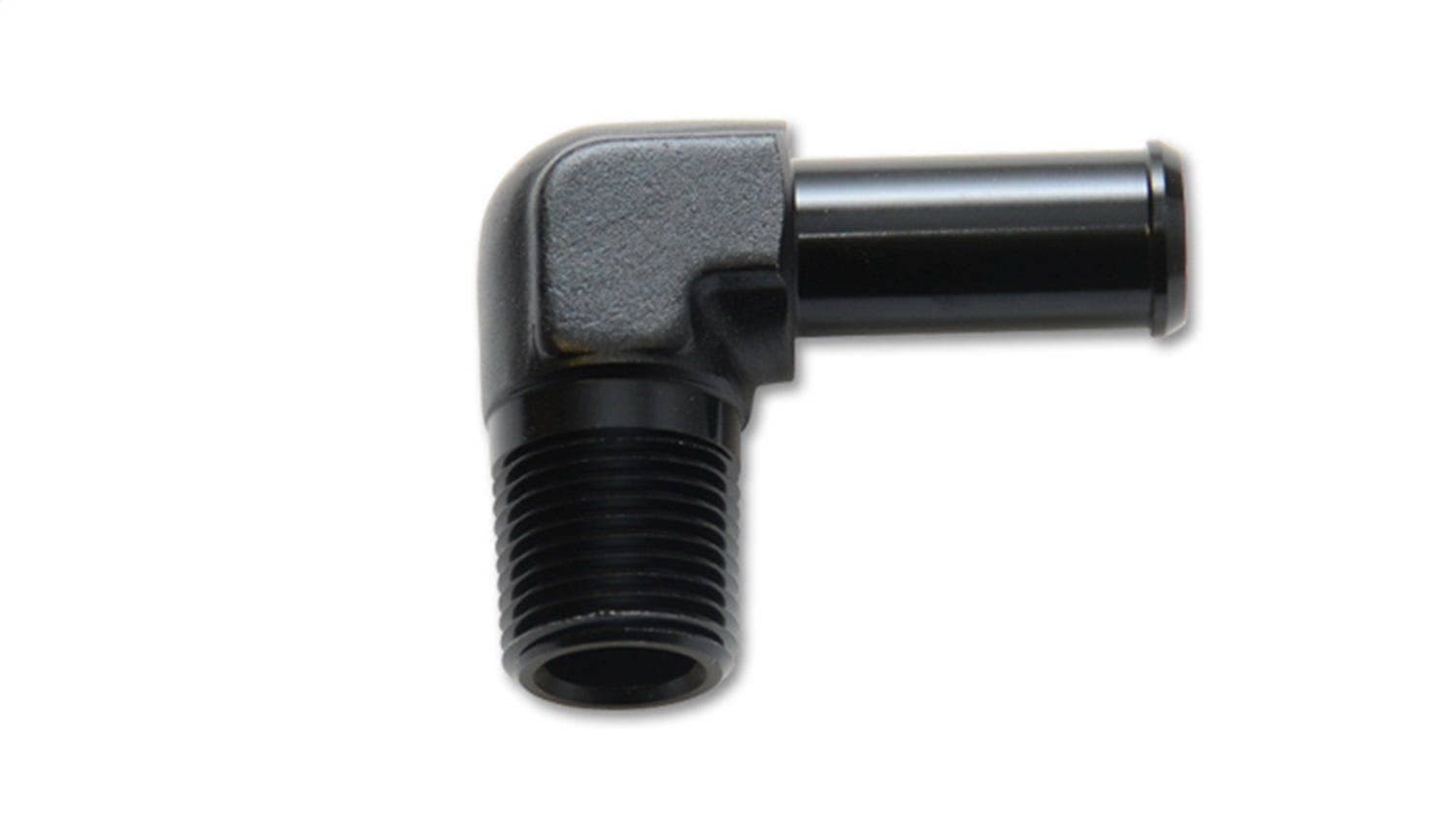 Male NPT to Hose Barb Adapter, 90 Degree;  NPT Size: 1/8"  Hose Size: 1/4"