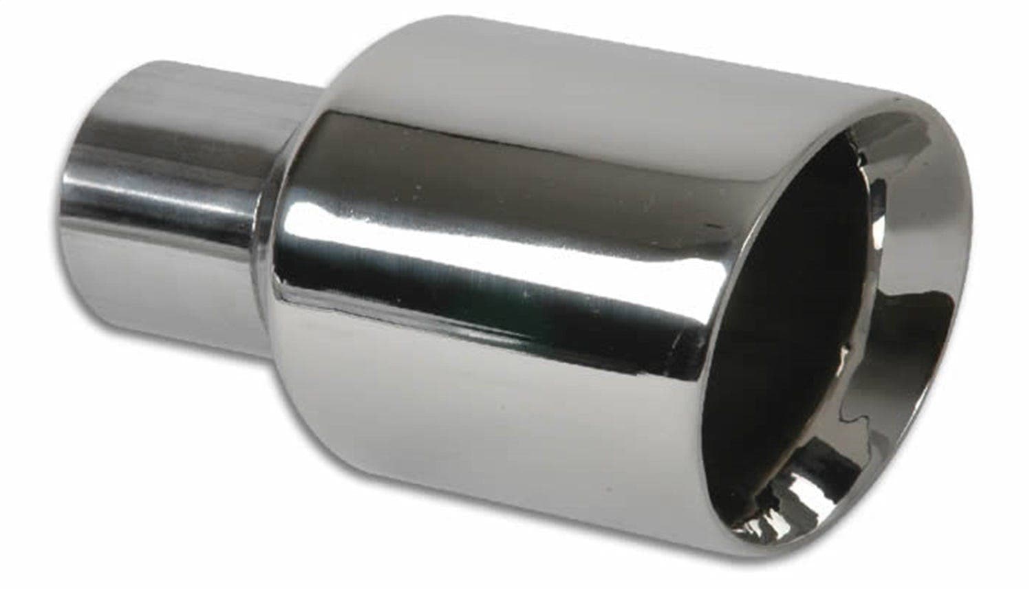 3.50" Outlet O.D. Round Stainless Steel Tip (Double Wall, Angle Cut), 2.25" Inlet I.D.