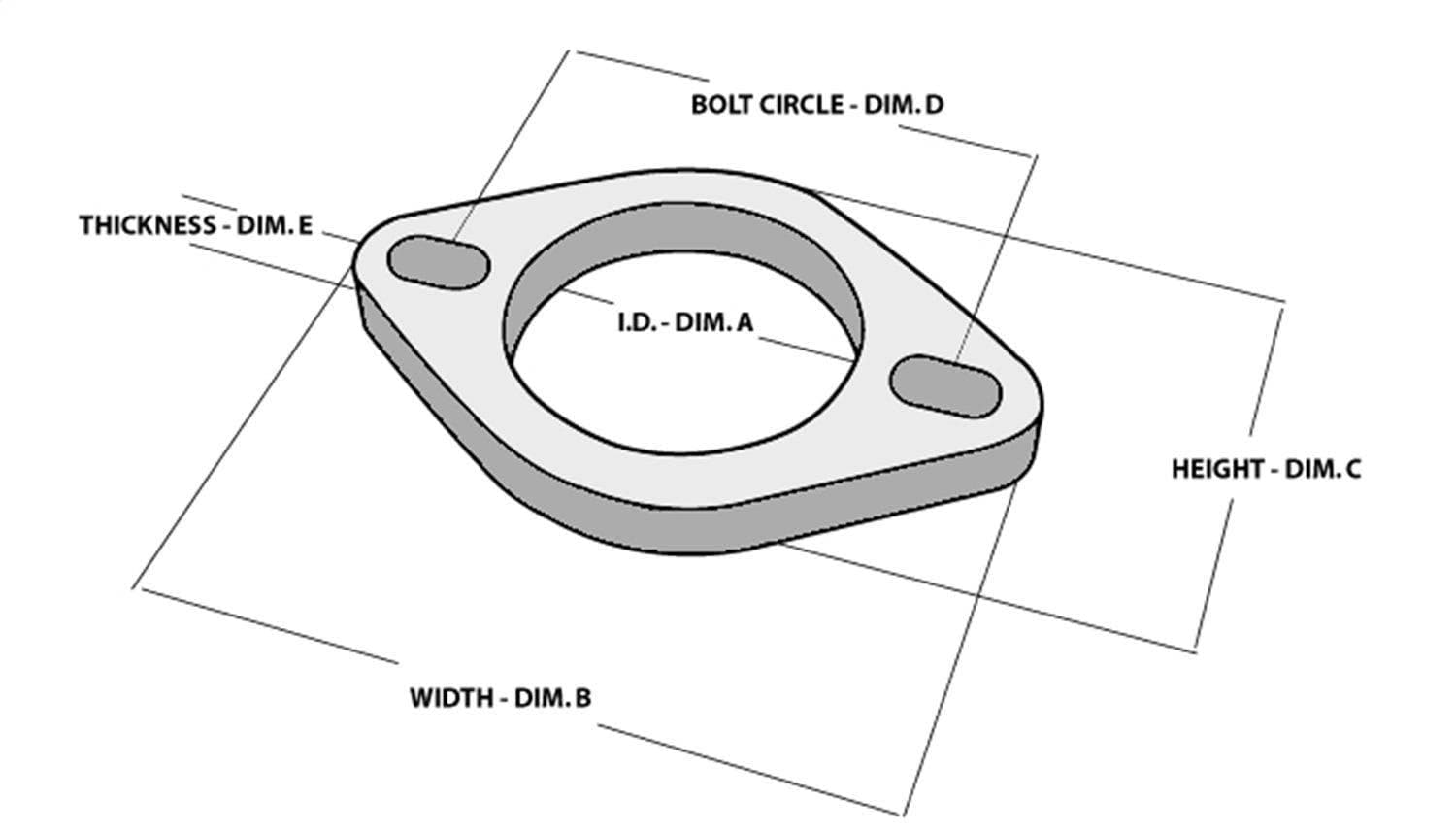 2-Bolt Stainless Steel Flanges, 2.50" I.D. - Box of 5 Flanges