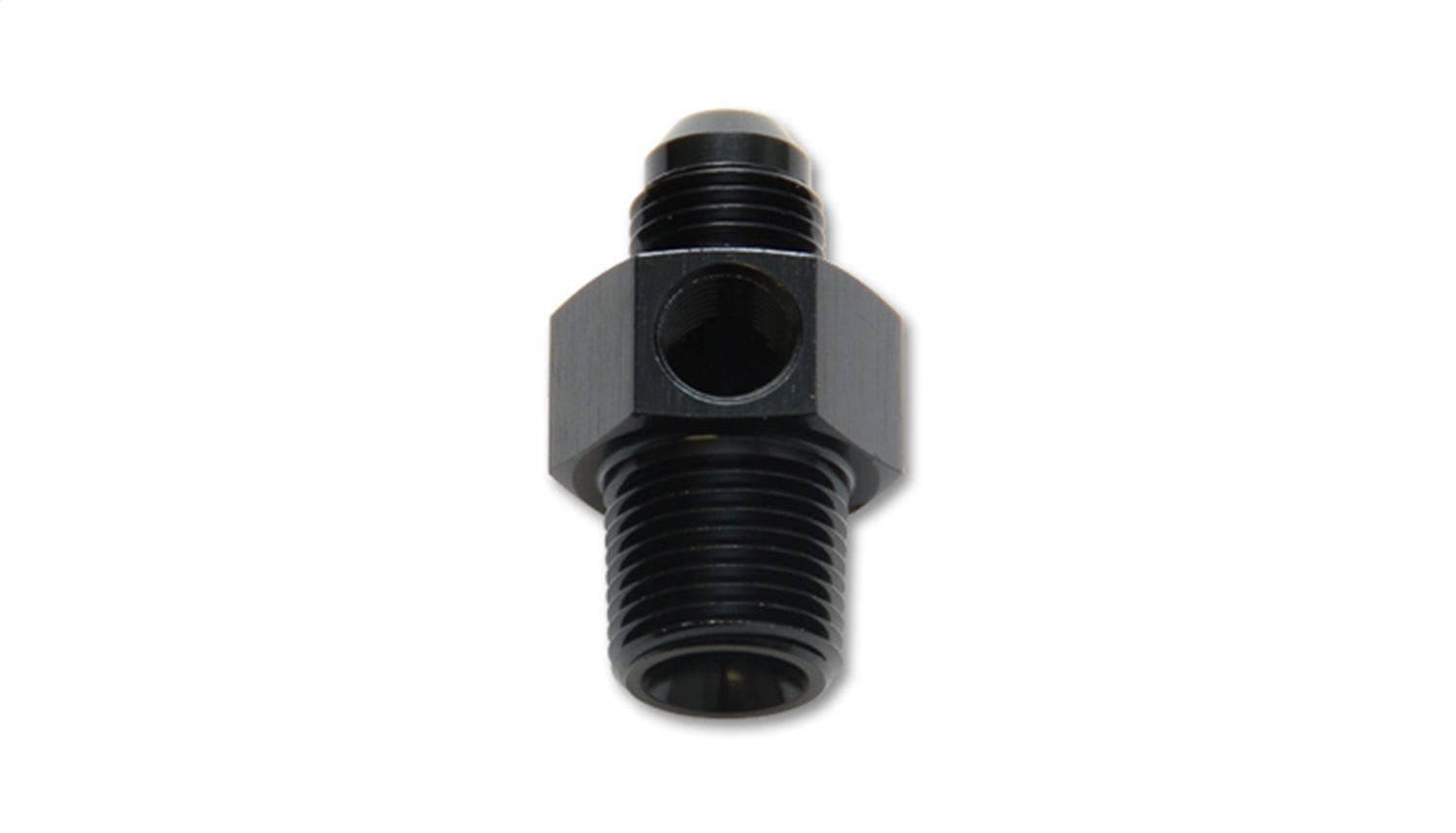 Male AN Flare to Male NPT Union Adapter with 1/8" NPT Port; Size: -8AN; 3/8" Male NPT