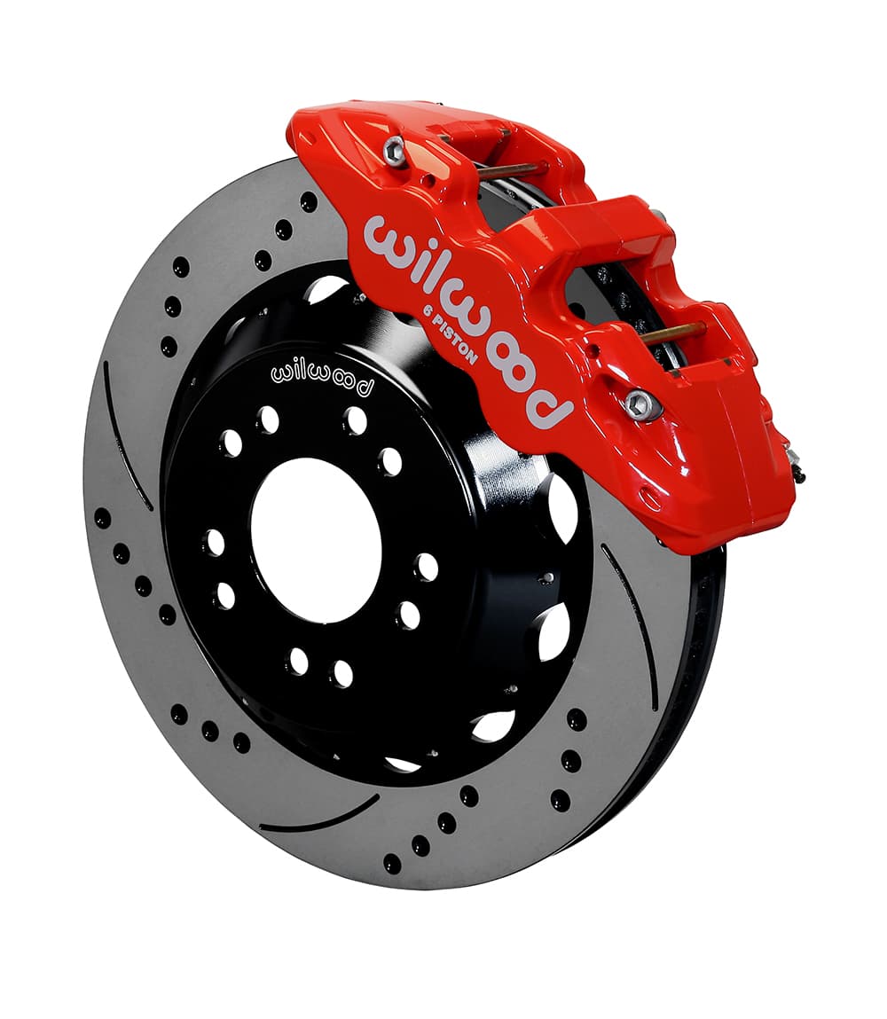 AERO6 Front Hat Kit,14.00, Drilled, Red