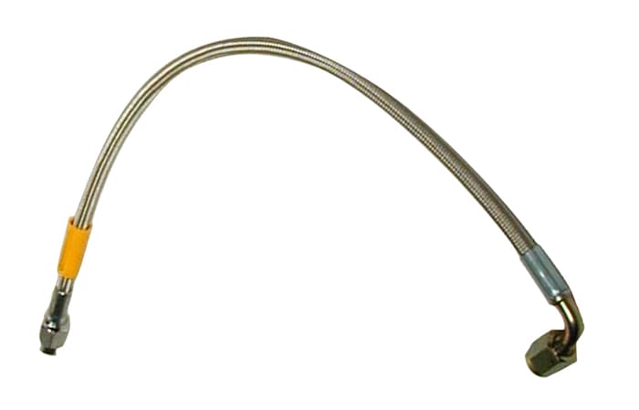 14" OAL Flexline -3 Hose to -3 Female, 90 Degree End