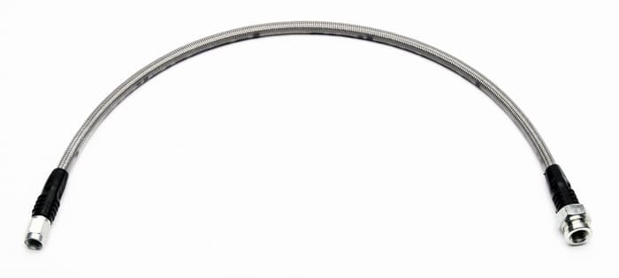 19" OAL Flexline, -3 Hose to M10 x 1.00 to -3 Female,Bubble Flare
